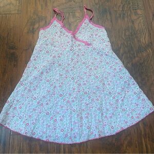 Vintage 90s y2k pink floral tunic tank top.